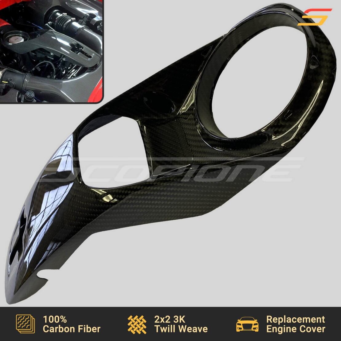 Ferrari F8 - Carbon Fiber Engine Bonnet Top Cover main image 1