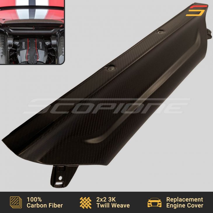 Scopione Carbon Fiber Center Engine Cover for Ferrari 488 GTB F8 Tributo