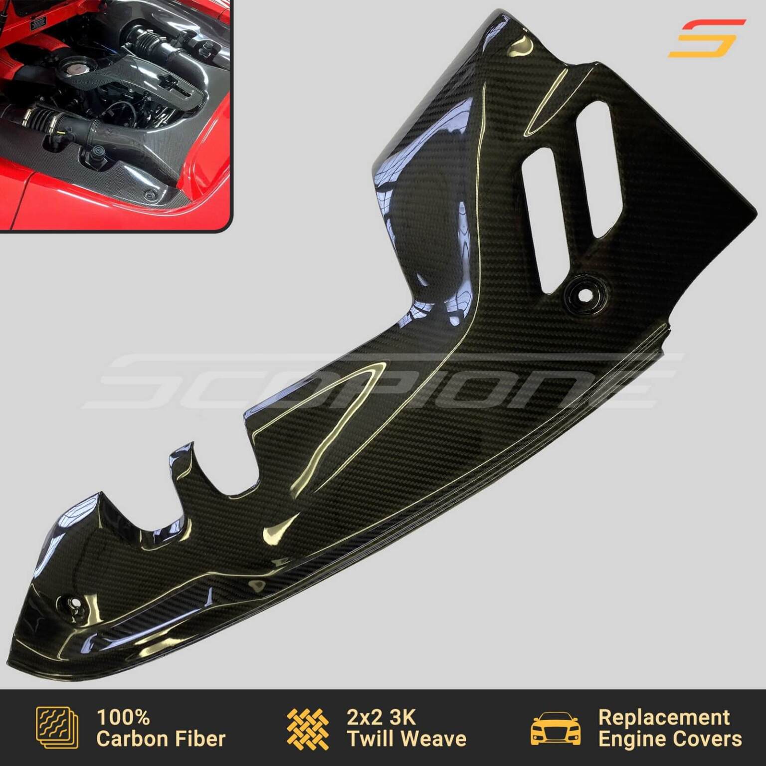 Ferrari 488 GTS / Pista Spider - Carbon Fiber Engine Side Covers