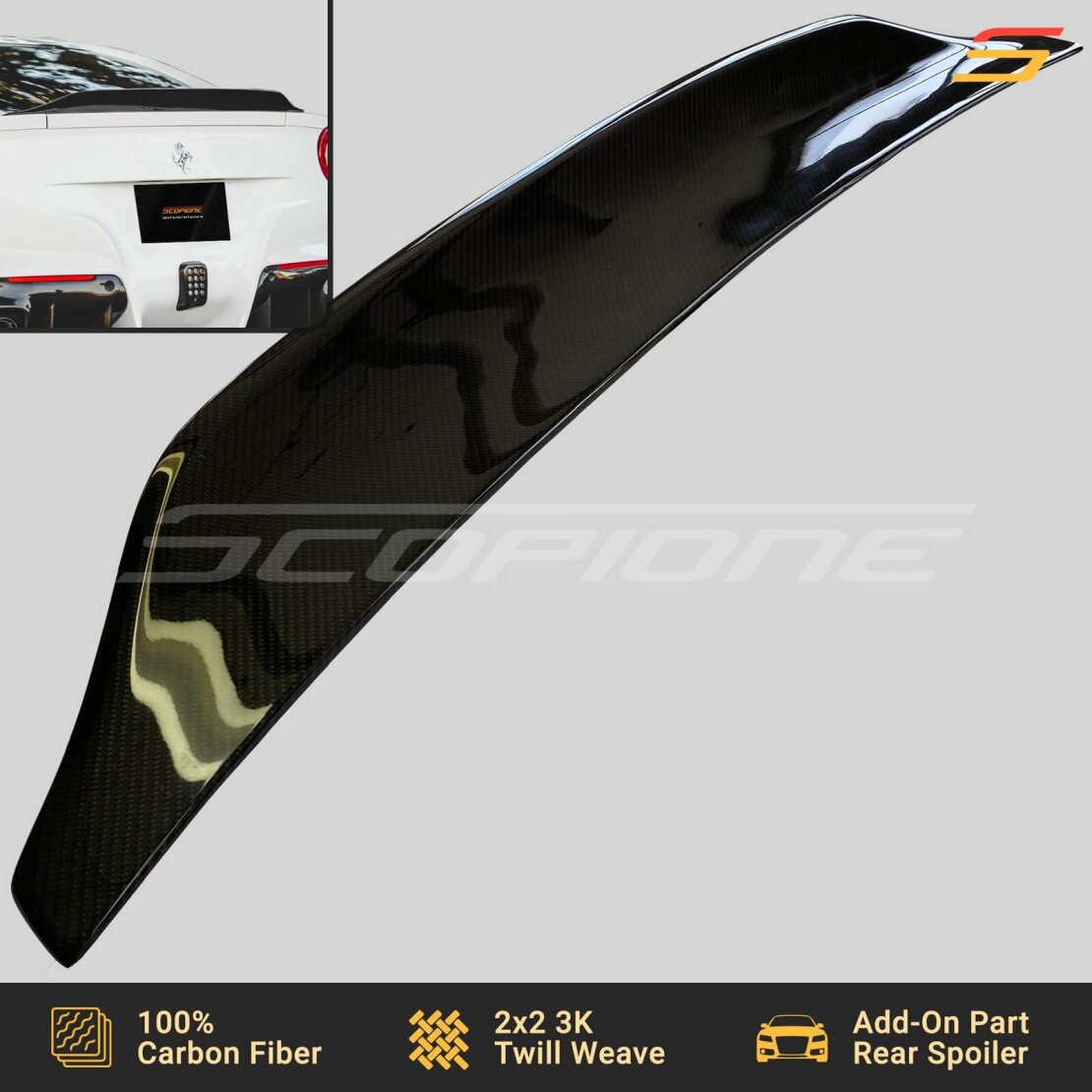 Scopione Carbon Fiber Rear Trunk Spoiler for Ferrari F12