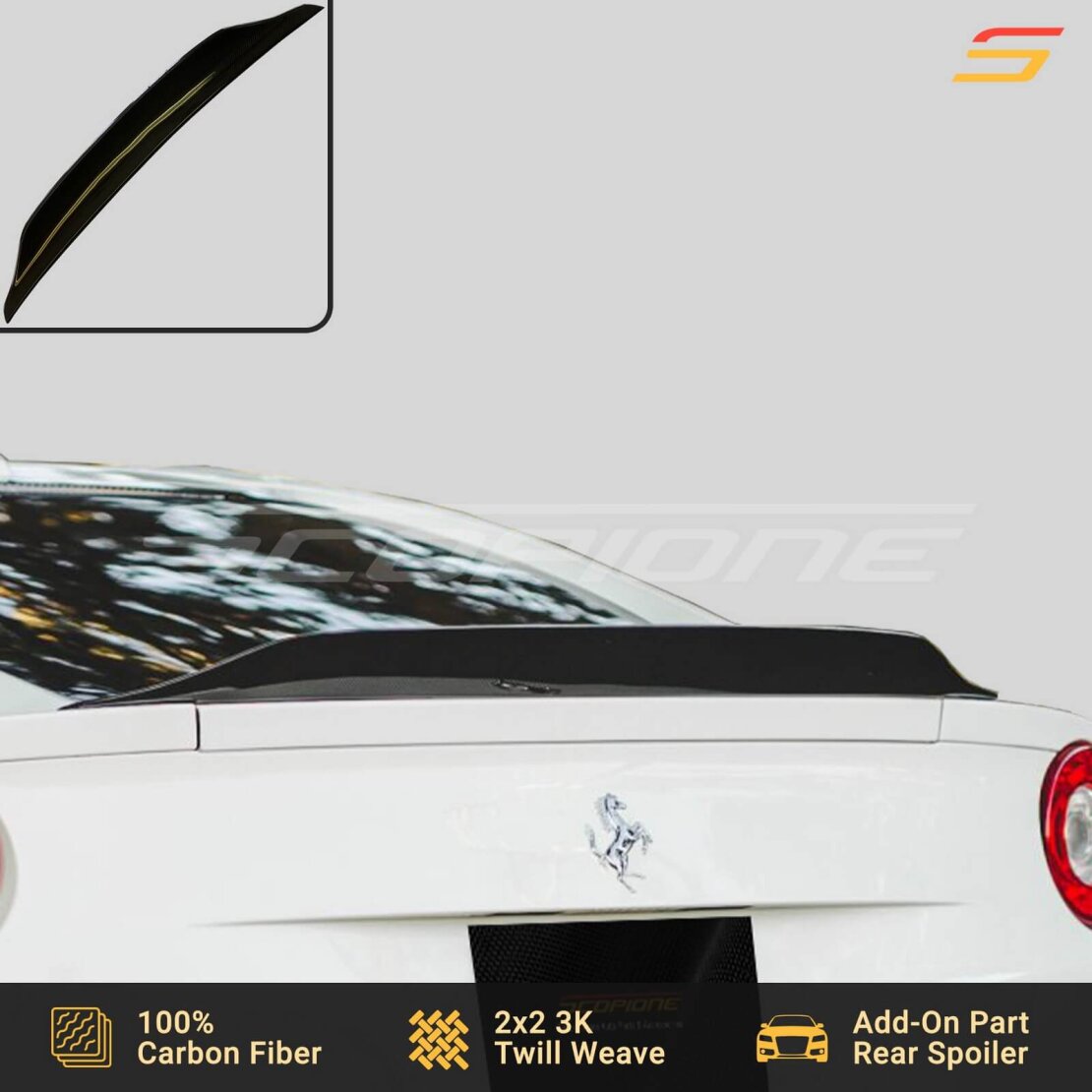 Scopione Carbon Fiber Rear Trunk Spoiler for Ferrari F12