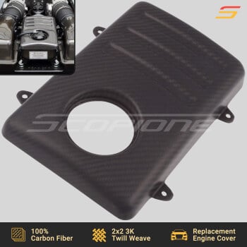 Ferrari 05-09 F430 & Scuderia Matte Carbon Fiber Engine Bay Coolant Tank Cover