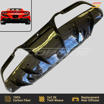 Ferrari F8 Tributo & Spider Carbon Fiber Rear Bumper Diffuser