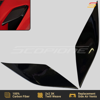 Ferrari F8 Tributo & Spider Carbon Fiber Side Air Intake Splitters