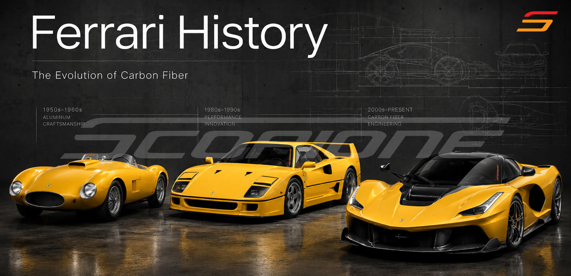 Ferrari history and the evolution of carbon fiber – F40 between a 1950s racer and LaFerrari
