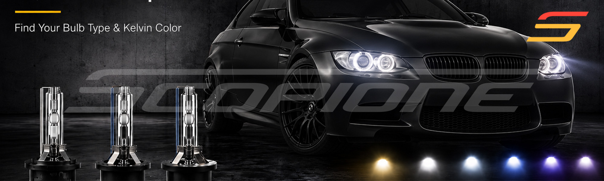 Find your bulb type and Kelvin color – Scopione HID xenon bulbs with the color range from yellow to purple