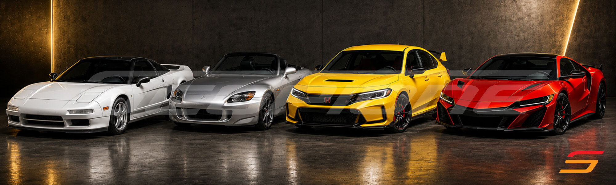 Four generations of Honda and Acura performance – NSX, S2000, Civic Type R and NSX Gen 2