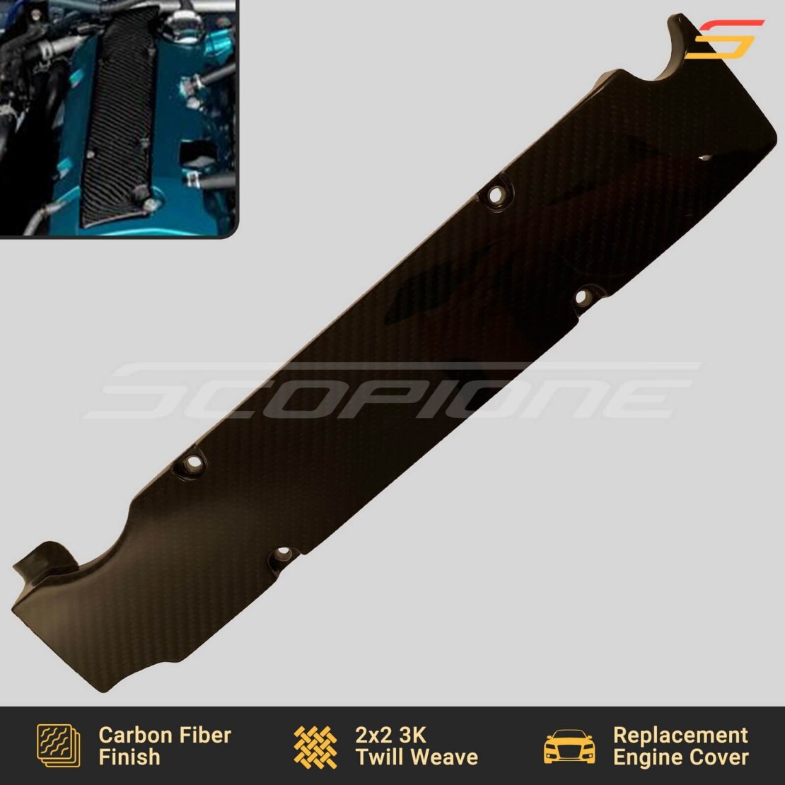 Scopione Carbon Fiber Coil Engine Cover for Honda S2000 AP2