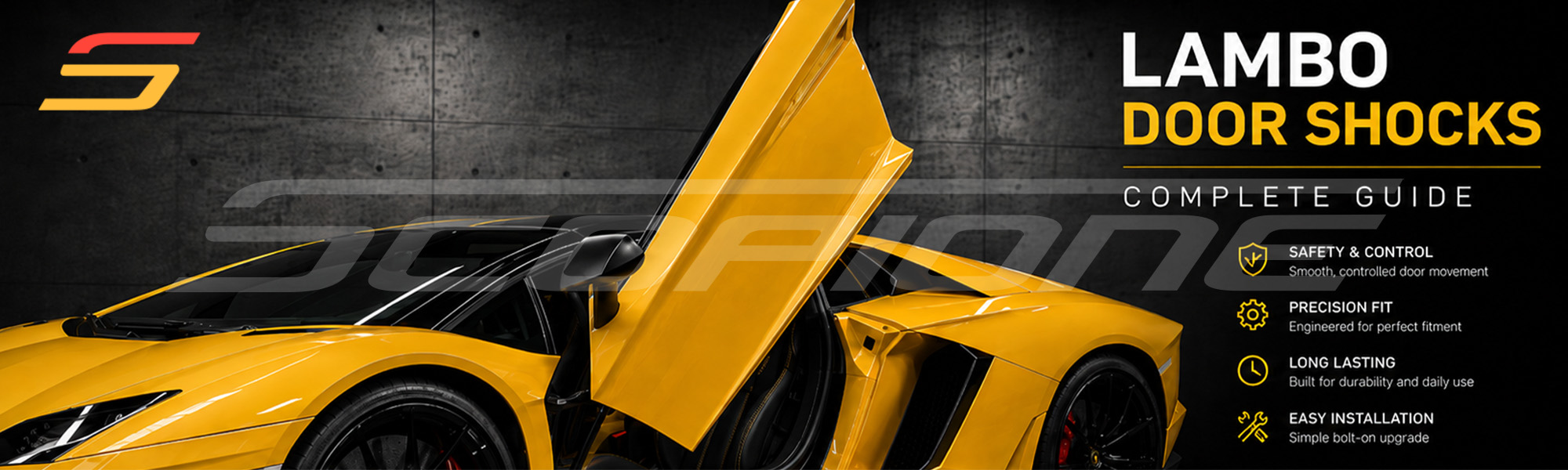 Lambo door shocks complete guide – Lamborghini with vertical door open and Scopione replacement shocks