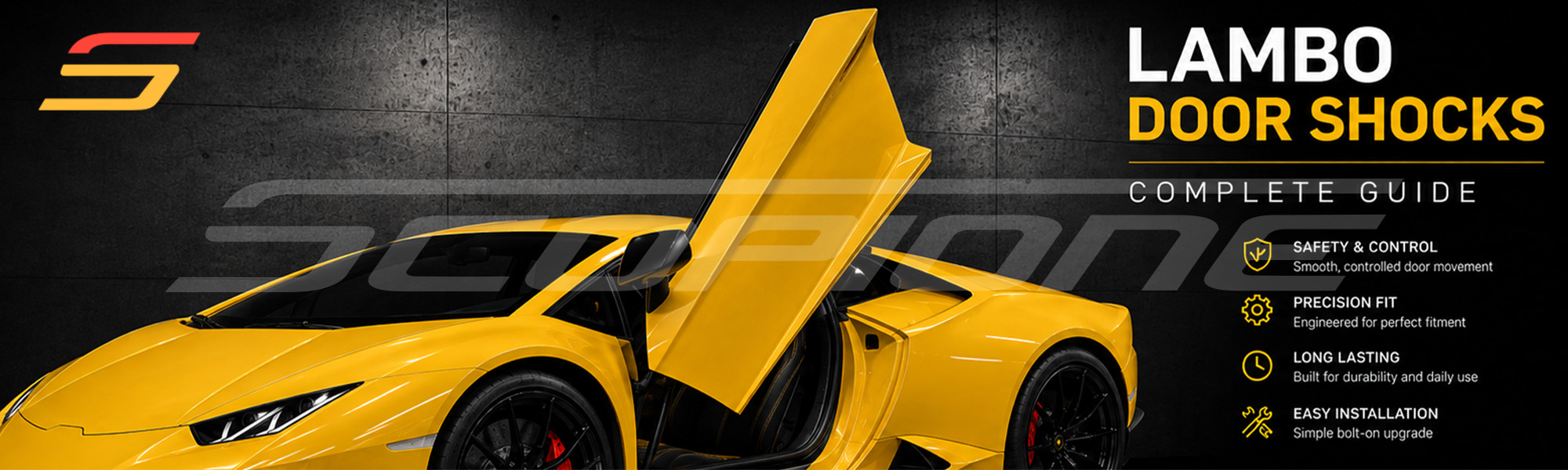 Lambo door shocks complete guide banner – Lamborghini scissor door raised, Scopione replacement shocks