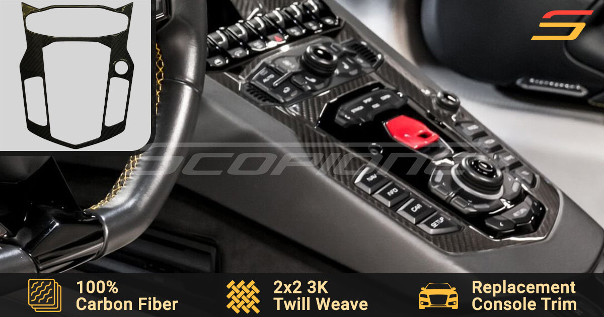 Carbon Fiber Center Control Switch Cover for Lamborghini Aventador by  Scopione