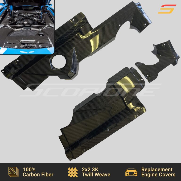 Scopione Carbon Fiber Engine Covers Kit for Aventador