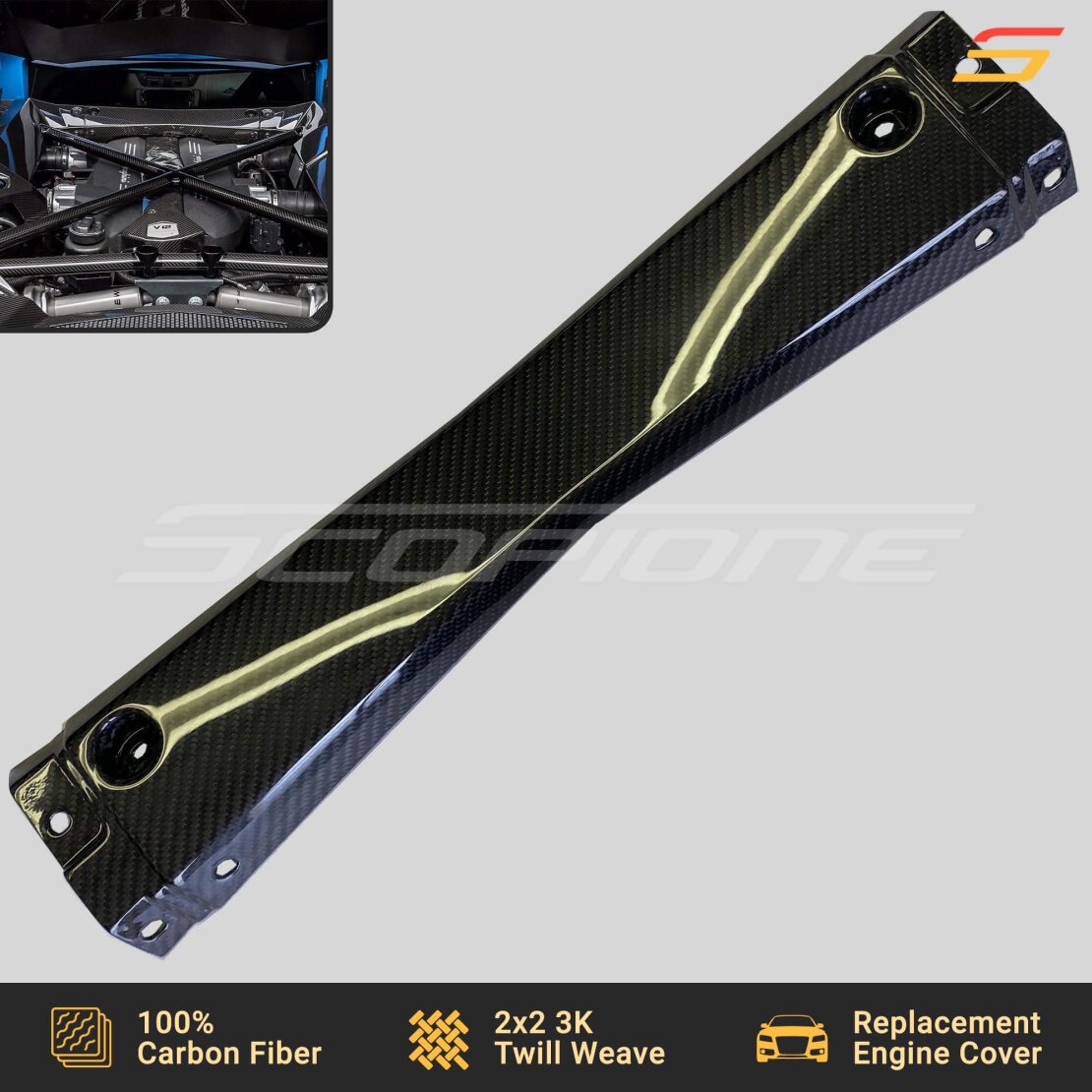 Scopione Carbon Fiber Engine Covers Kit for Aventador