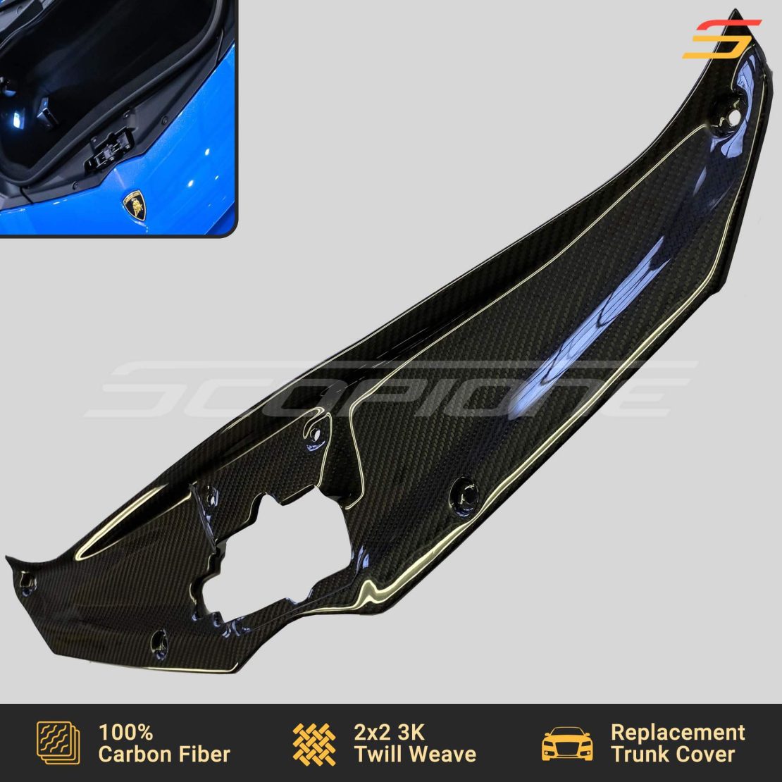 Scopione Carbon Fiber Front Trunk Cover Panel for Aventador