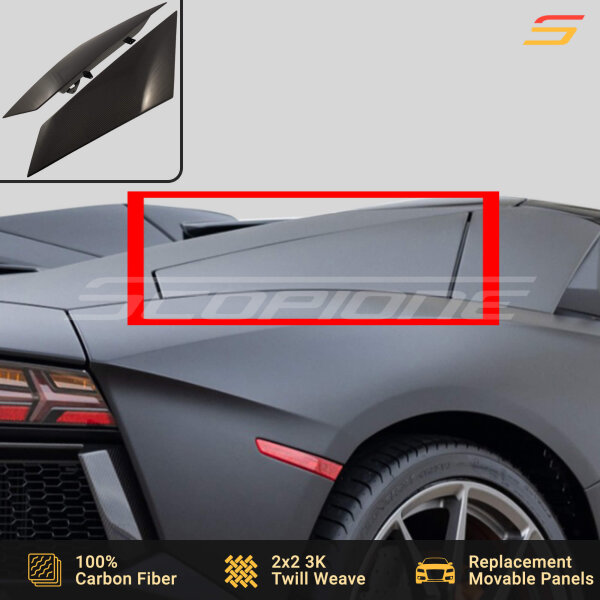 Carbon Fiber Side Air Intake Movable Panels Vents for Lamborghini Aventador LP700 LP720 - Image 6