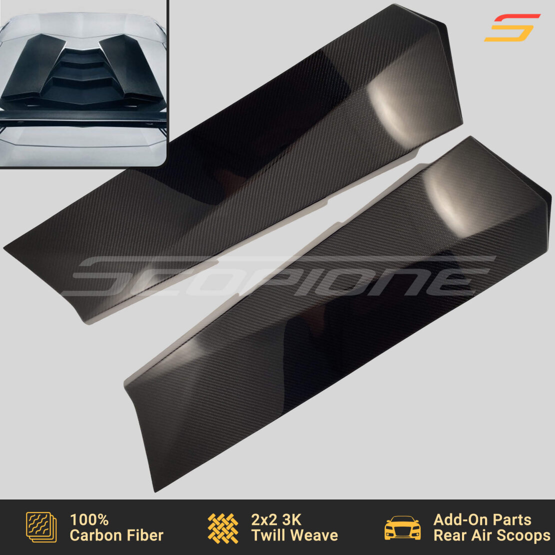 Bouchon D'aération Toit Fibre De Carbone Pour McLaren 720S (2017-2023) - Noir