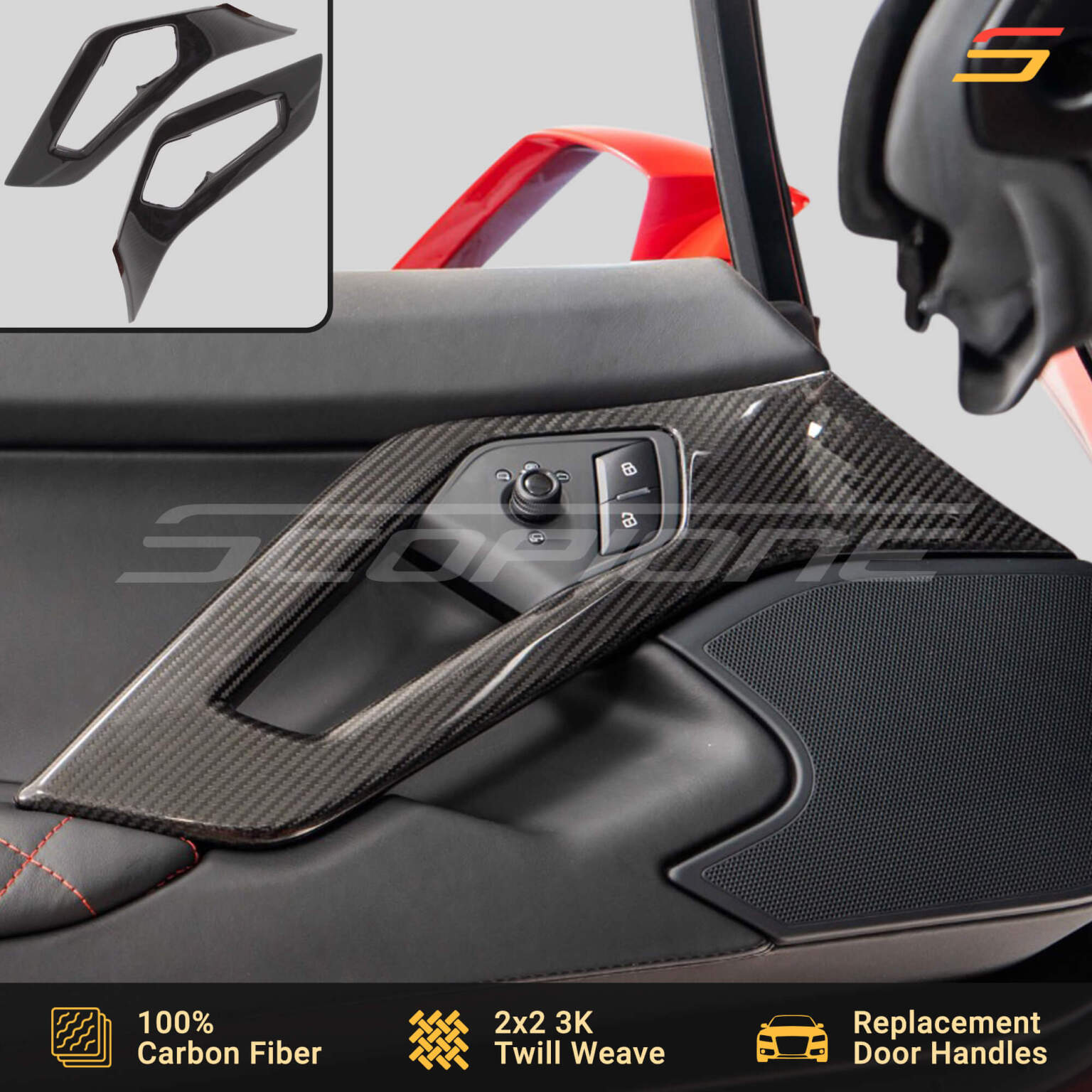 Scopione Carbon Fiber Door Handles Pulls for Aventador
