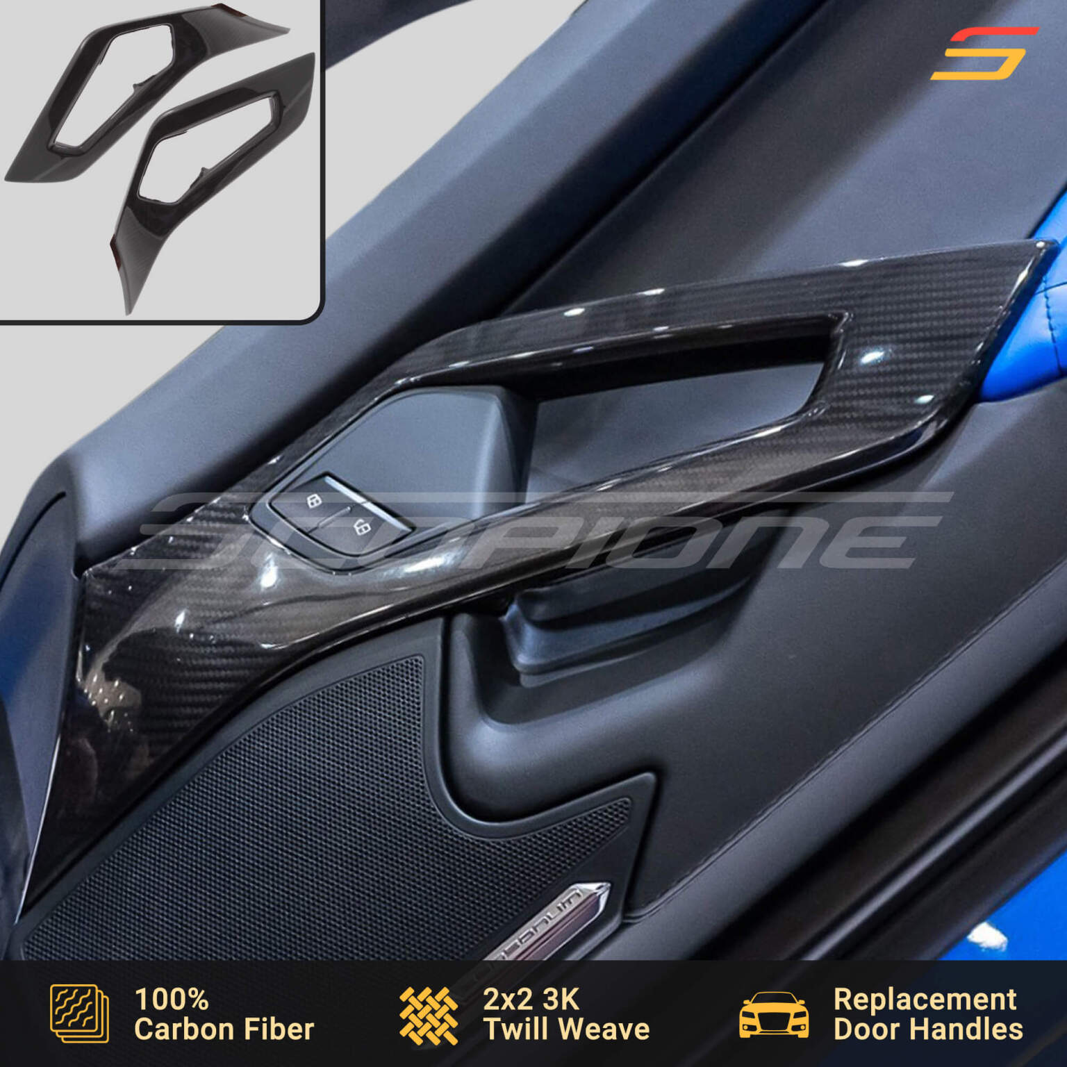 Scopione Carbon Fiber Door Handles Pulls for Aventador
