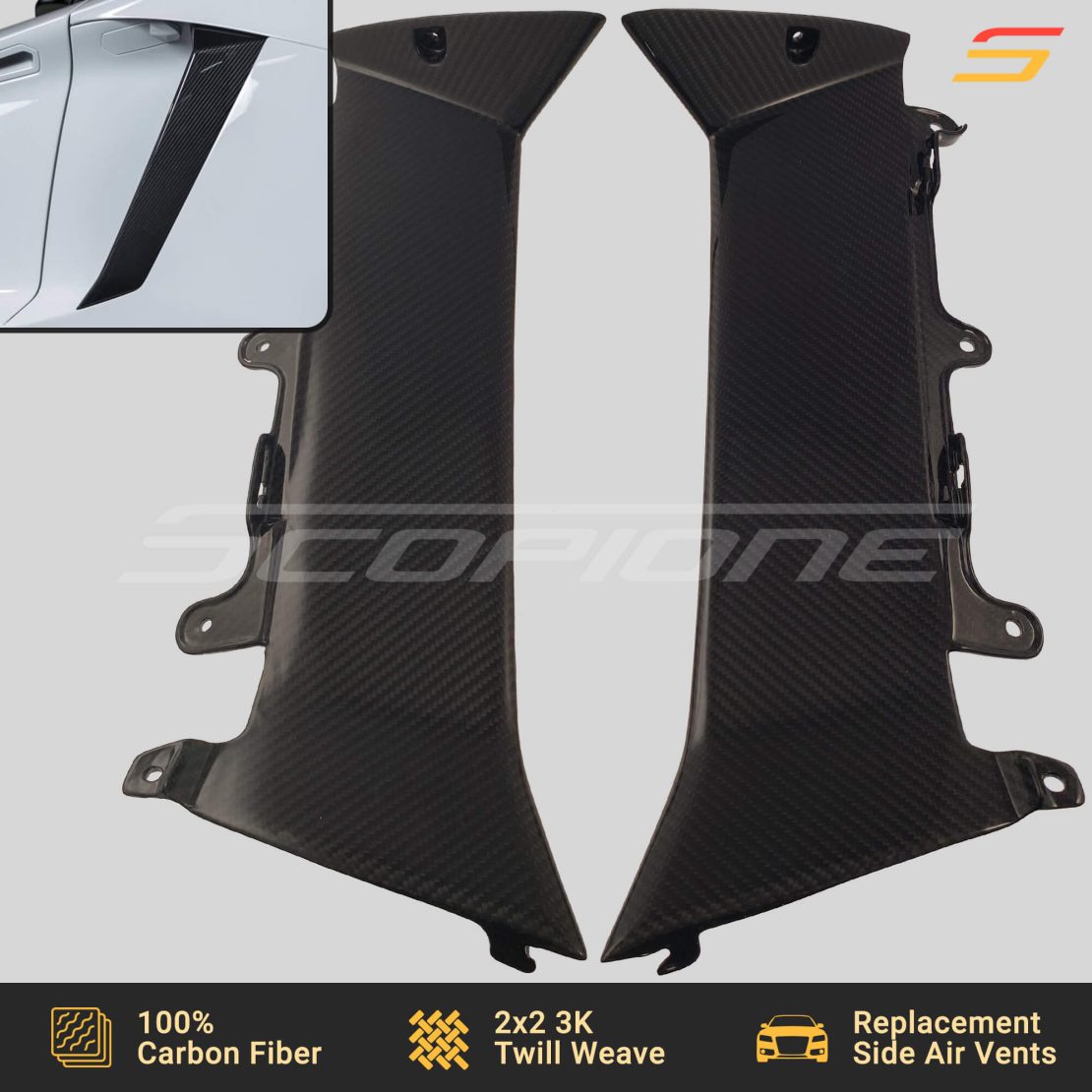 Scopione Carbon Fender Vents for Lamborghini Aventador LP700