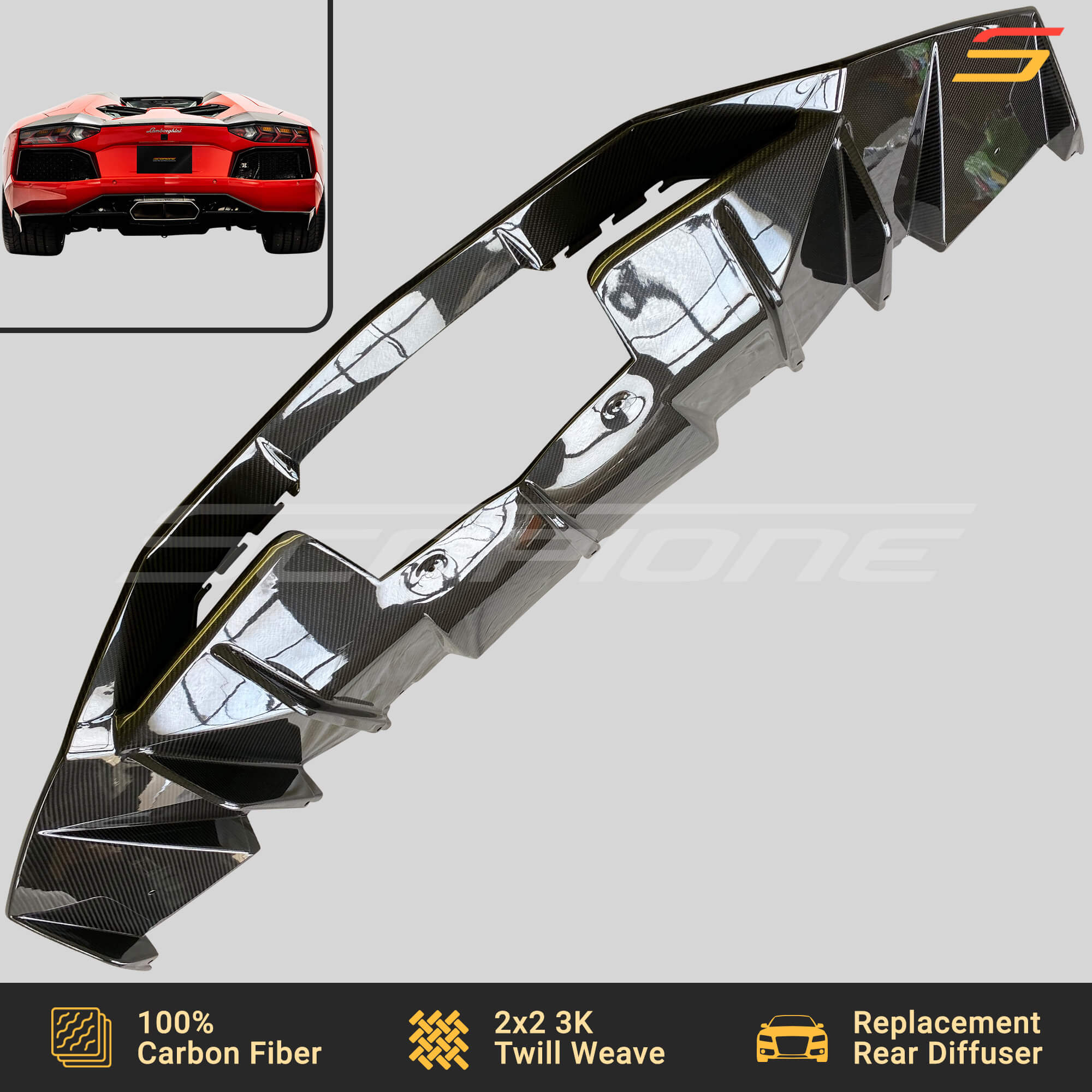 Scopione Carbon Fiber Bumper Diffuser for Aventador LP700-4