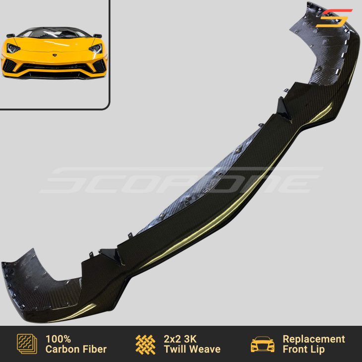 Scopione Carbon Fiber Front Bumper Lip For Aventador S Lp