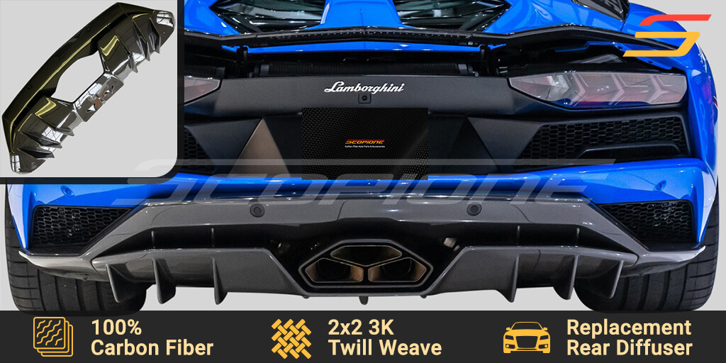 Scopione Carbon Fiber Rear Diffuser for Aventador S LP740