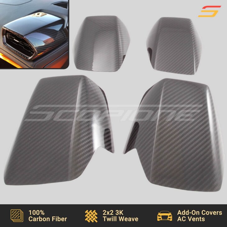 Caches Aérateurs (AC Vent Covers) En Fibre De Carbone Pour Lamborghini Huracan - Neufs - Accessoire Tuning