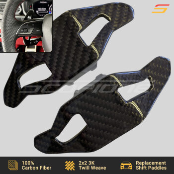 Scopione carbon fiber replacement paddle shifters for Lamborghini Urus 2018–2025