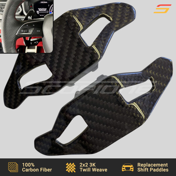 Scopione carbon fiber replacement paddle shifters for Lamborghini Urus 2018–2025