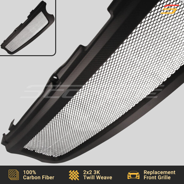 Matte Carbon Fiber Front Contour Grille for Land Rover 10-12 Range Rover (Vogue L322) - Image 5