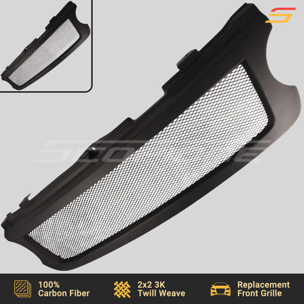 Matte Carbon Fiber Front Contour Grille for Land Rover 10-12 Range Rover (Vogue L322) - Image 2