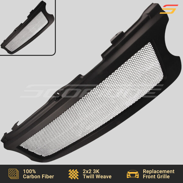 Matte Carbon Fiber Front Contour Grille for Land Rover 10-12 Range Rover (Vogue L322) - Image 3