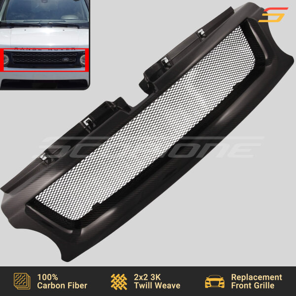 Carbon Fiber Front Contour Grille for Land Rover 10-13 Range Rover Sport - L320