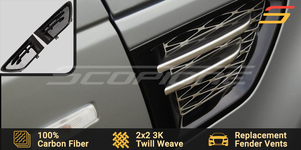 thumbnail image 2 of Matt Black Evo 10 Style Fender Vent Grilles - 2pc Self-Adhesive Kit 2 of 2