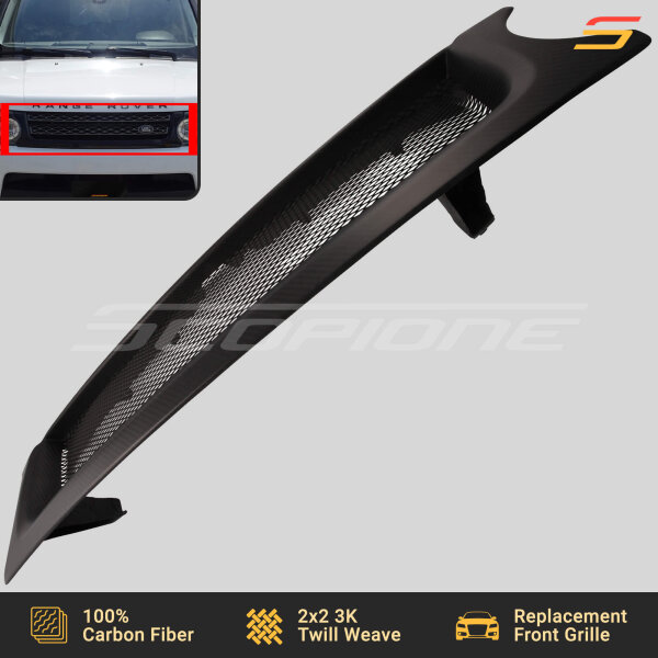 Matte Carbon Fiber Front Contour Grille for Land Rover 10-13 Range Rover Sport - L320 - Image 4