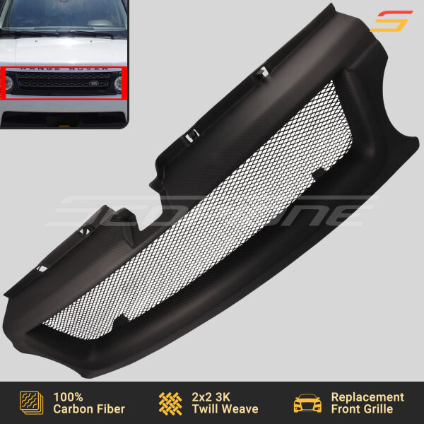 Matte Carbon Fiber Front Contour Grille for Land Rover 10-13 Range Rover Sport - L320