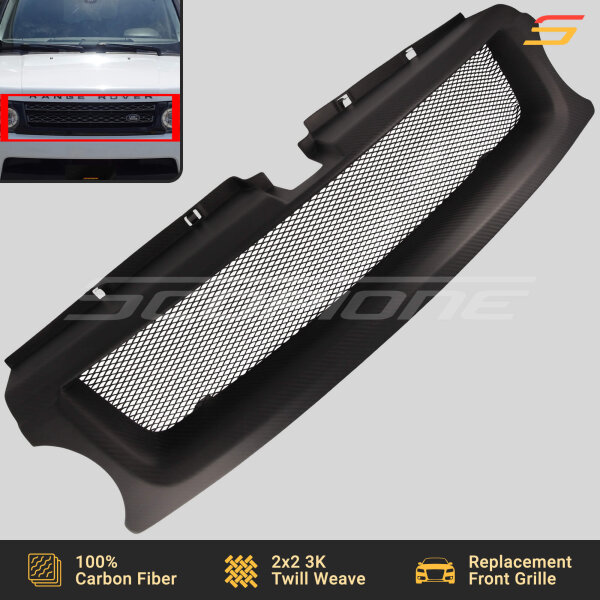 Matte Carbon Fiber Front Contour Grille for Land Rover 10-13 Range Rover Sport - L320 - Image 2