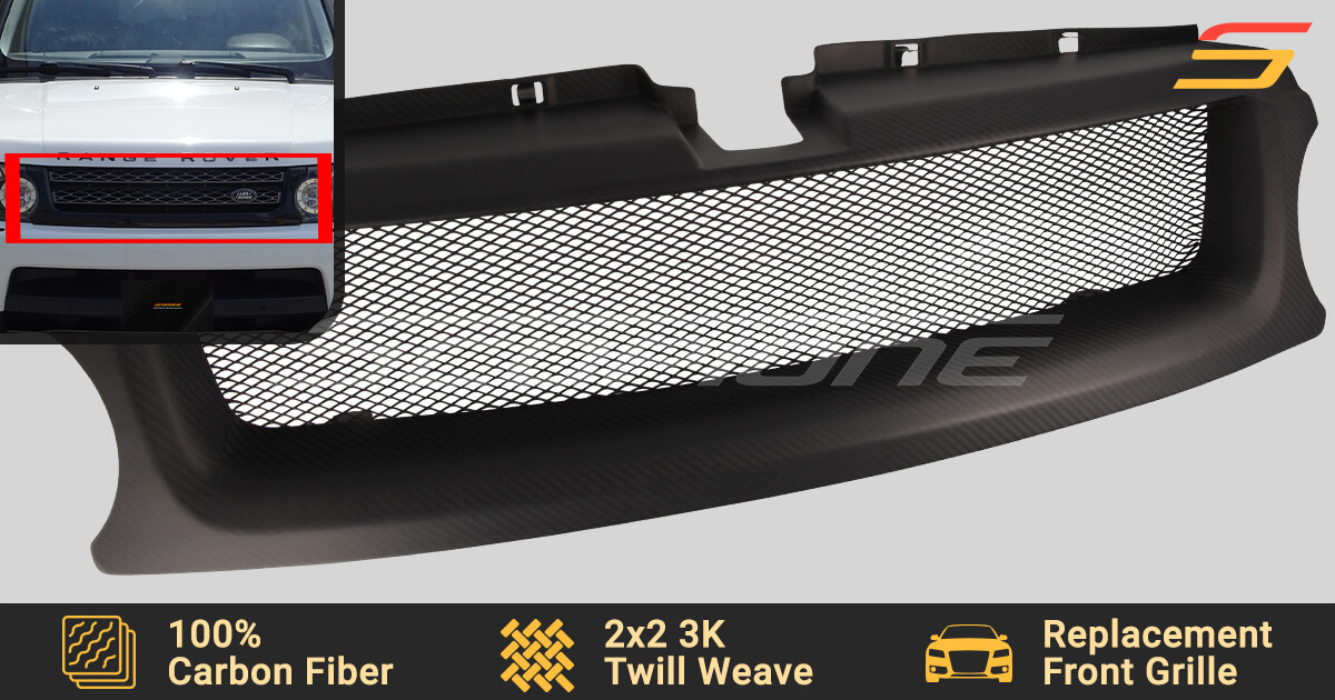 Scopione Matte Carbon Front Grille | 10-13 Range Rover Sport