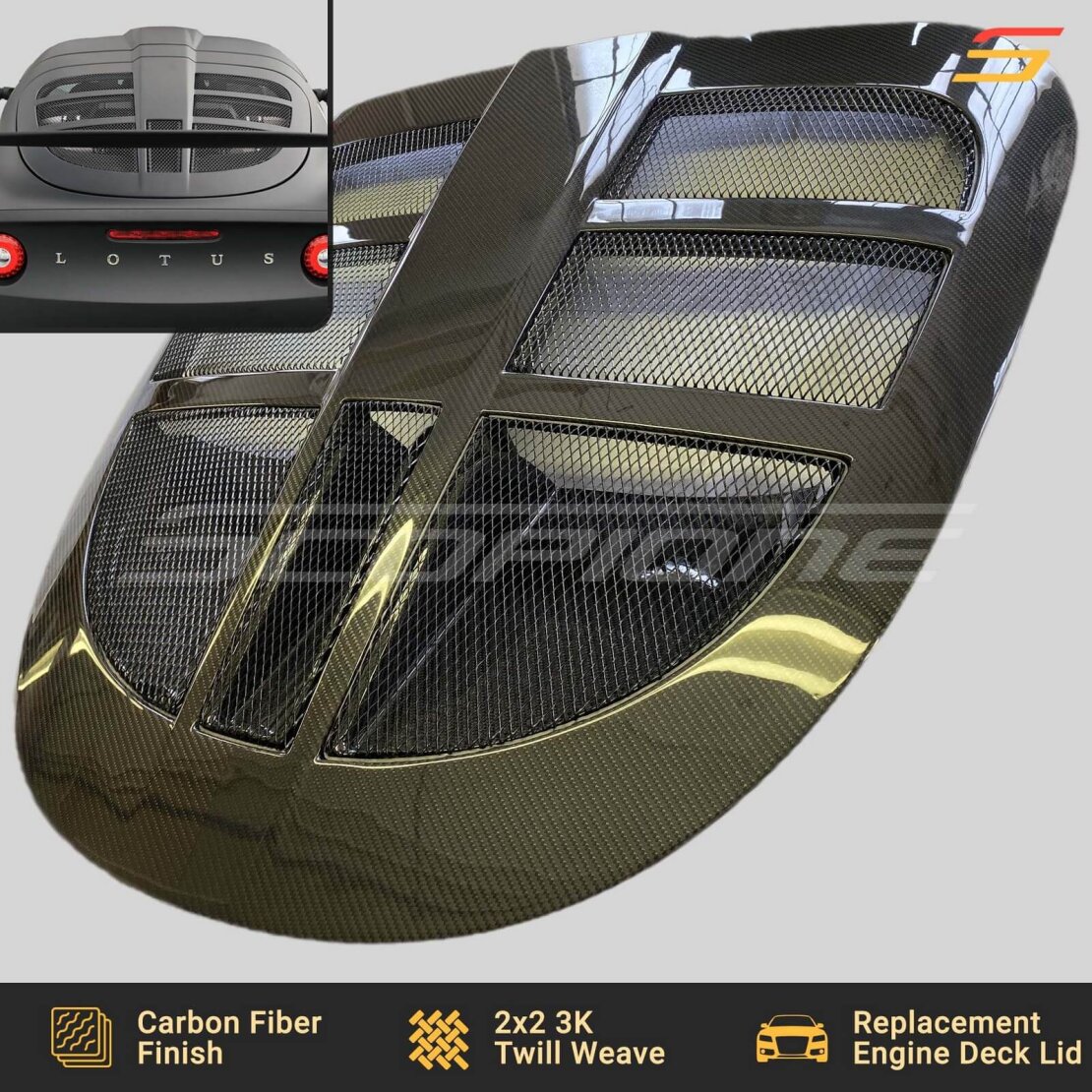 Scopione Carbon Fiber Rear Spoiler for Lotus Exige Elise SC S2