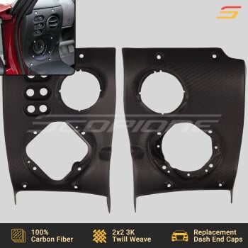 Lotus 01-07 Elise & Exige S2 LHD Non-Airbag Matte Carbon Fiber Dash End Vent Panels