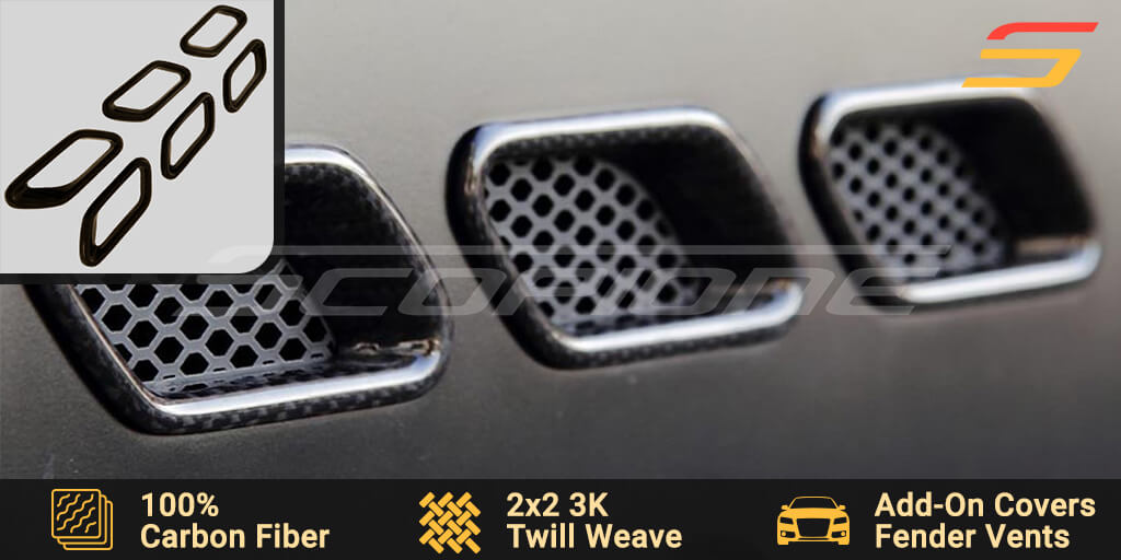 Carbon Fiber Fender Vents Covers: Maserati GranTurismo Cabrio