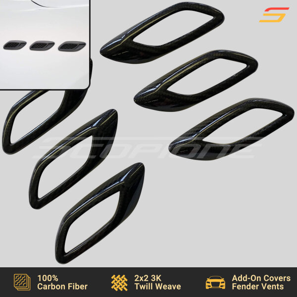 Scopione carbon fiber front fender vent covers for Maserati Levante MK1 2017–2024