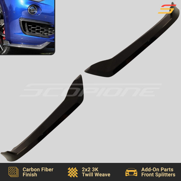 Scopione carbon fiber front bumper splitters for Maserati Levante MK1 2017–2024