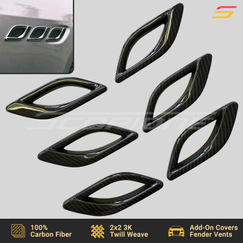 Scopione carbon fiber front fender vent covers for Maserati Quattroporte 2014–2025