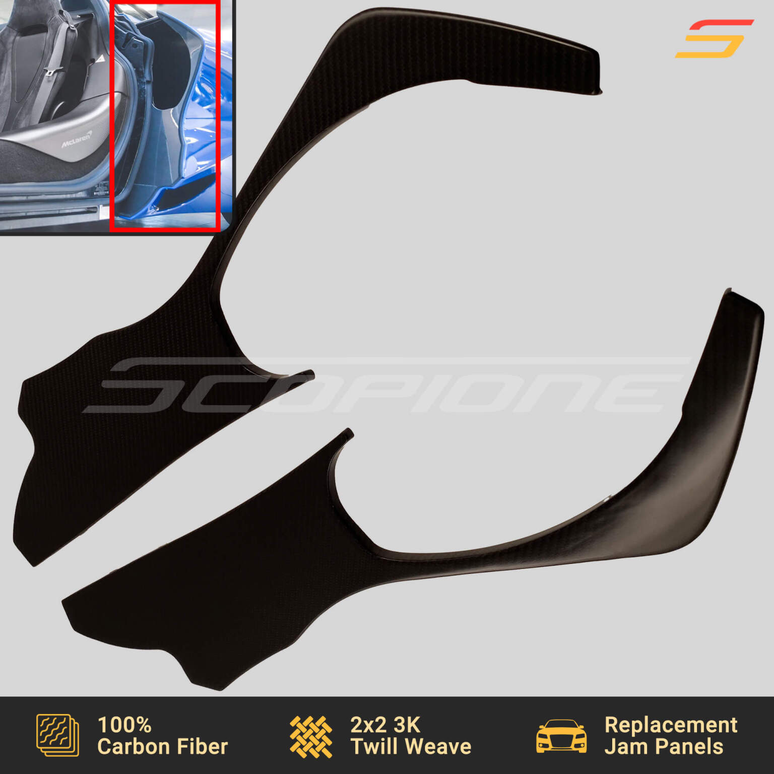 Jam Panel Scopione Carbon Fender Door Jamb Panels McLaren 720S 750S 765LT