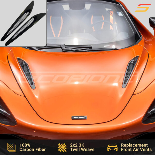 Carbon Fiber Front Hood Vents Bonnet Air Scoops for McLaren 720S 750S 765LT - Image 9
