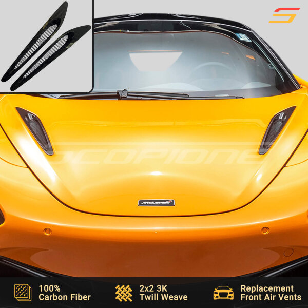 Carbon Fiber Front Hood Vents Bonnet Air Scoops for McLaren 720S 750S 765LT - Image 8