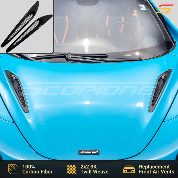 Carbon Fiber Front Hood Vents Bonnet Air Scoops for McLaren 720S 750S 765LT - Image 7