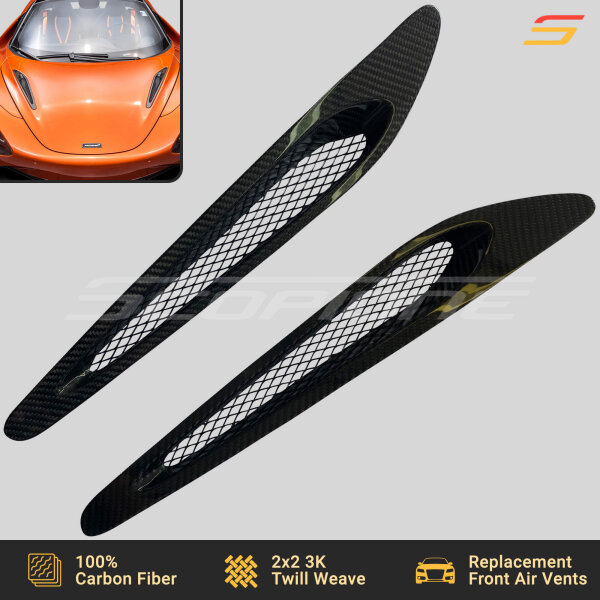 Carbon Fiber Front Hood Vents Bonnet Air Scoops for McLaren 720S 750S 765LT - Image 2
