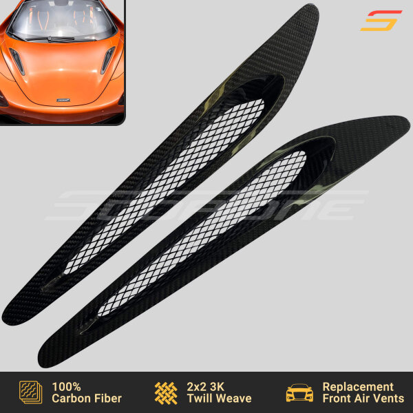 Carbon Fiber Front Hood Vents Bonnet Air Scoops for McLaren 720S 750S 765LT